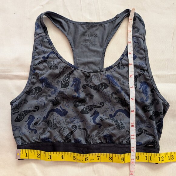 Tomboyx Grey Sea Horse Sports Bra Swimwear Top (small) - Picture 4 of 4
